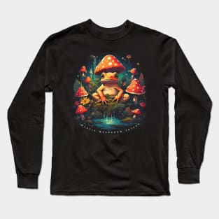 Mystical Mushroom Voyages: Frog in Psychedelic Wonderland Long Sleeve T-Shirt